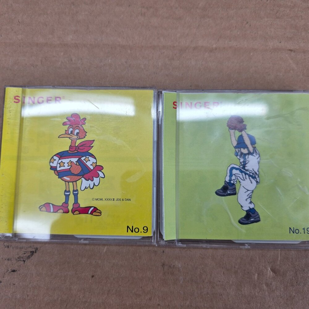 Singer Quantum Series Embroidery Cards Lot of 2 : 9, 19 Tested